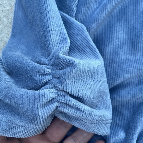 American Rag Knit Velvet Button Down ruched Sleeve Shirt XL - Picture 4 of 5